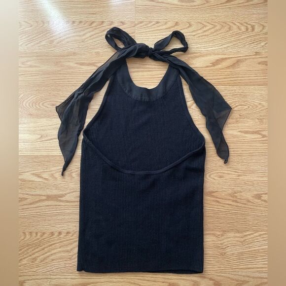 NEW Soca by St. John Wool Blend Ribbed Knit Halter Top Womens Size S - Picture 3 of 5